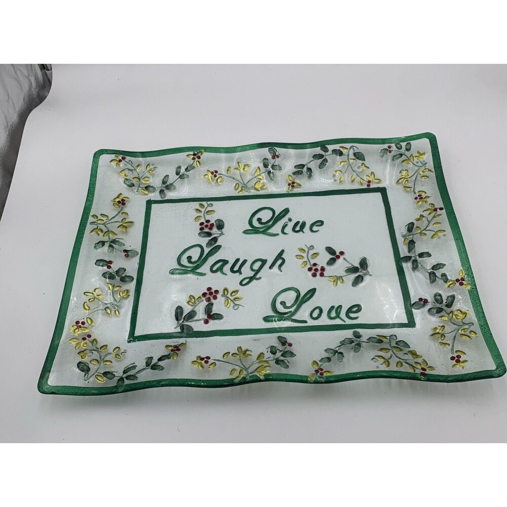 Pfaltzgraff Winterberry Live Laugh Love Hand Painted Platter 17-1/4-Inch